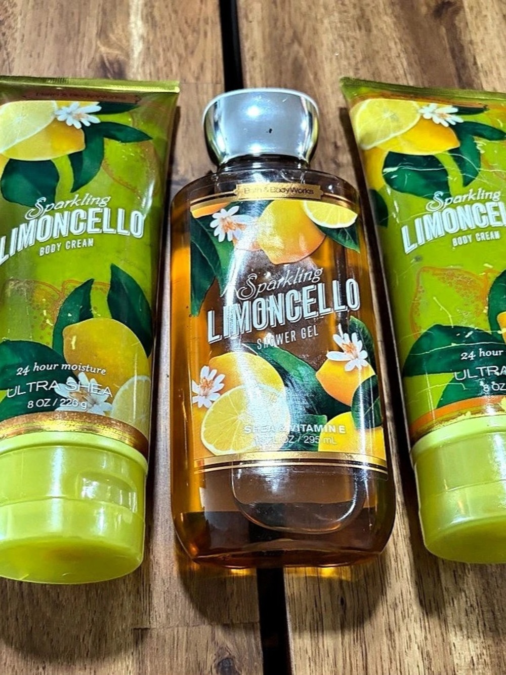 Bath & Body Works Sparkling Limoncello Shower Gel and Body Creams Set
